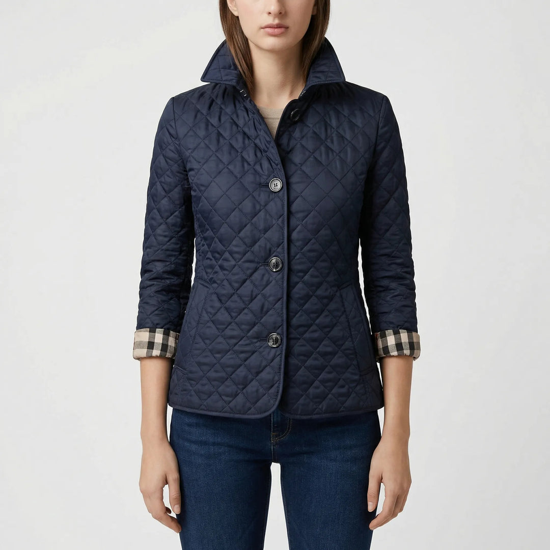 Quilvera - Diamond-Quilted Button-Up Jacket