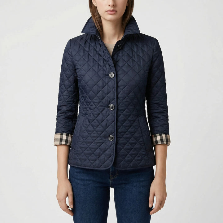 Quilvera - Diamond-Quilted Button-Up Jacket