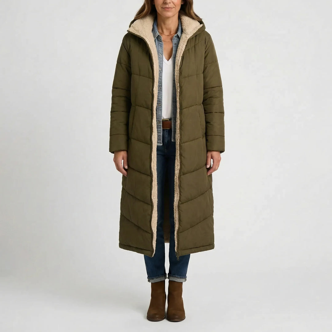 Quilvorа - Full-Length Hooded Quilted Coat
