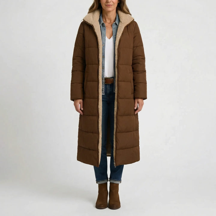 Quilvorа - Full-Length Hooded Quilted Coat