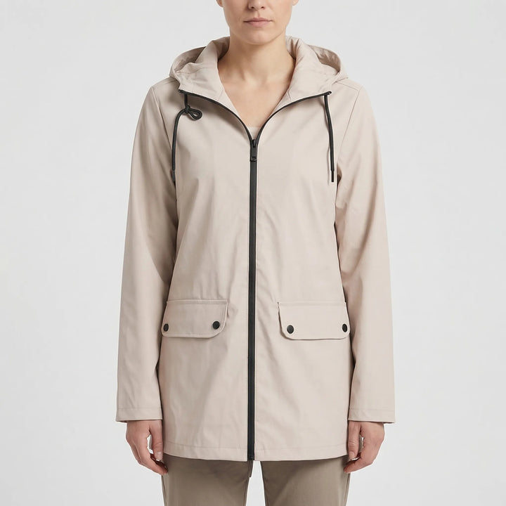Rainova - Mid-Length Hooded Women's Rain Jacket