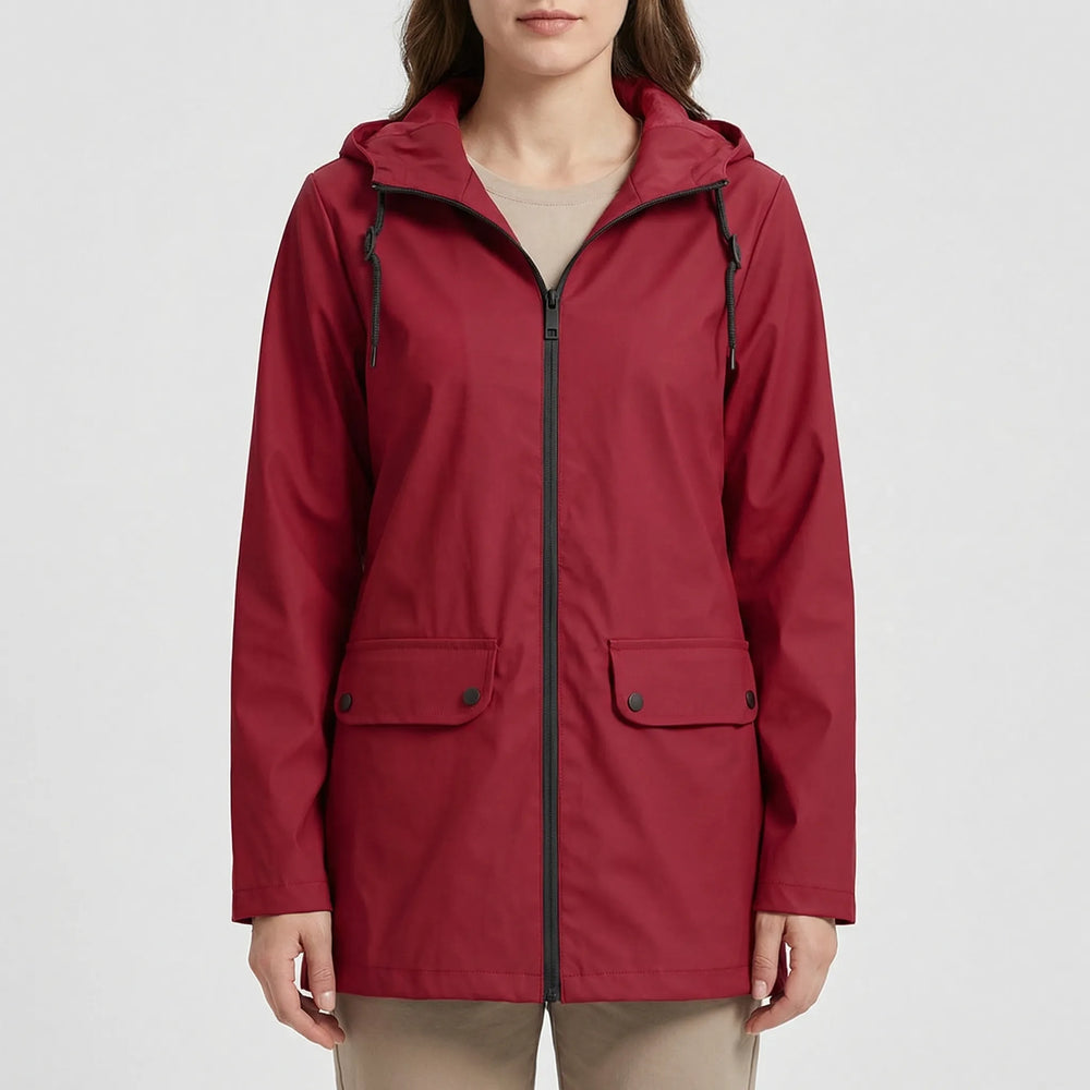 Rainova - Mid-Length Hooded Women's Rain Jacket