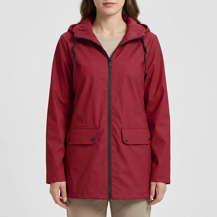 Rainova - Mid-Length Hooded Women's Rain Jacket