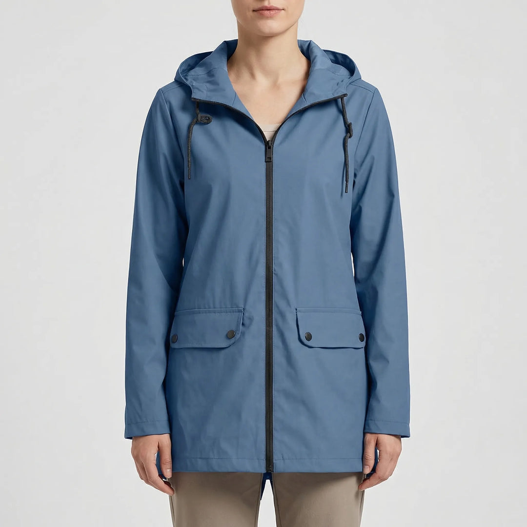 Rainova - Mid-Length Hooded Women's Rain Jacket
