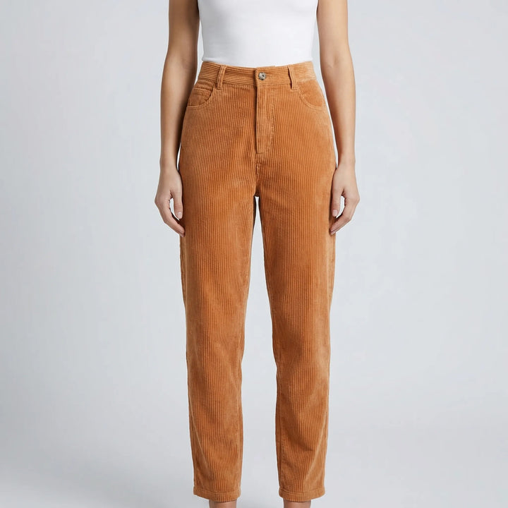 Ridgelle - High-Rise Straight-Leg Corduroy Pants