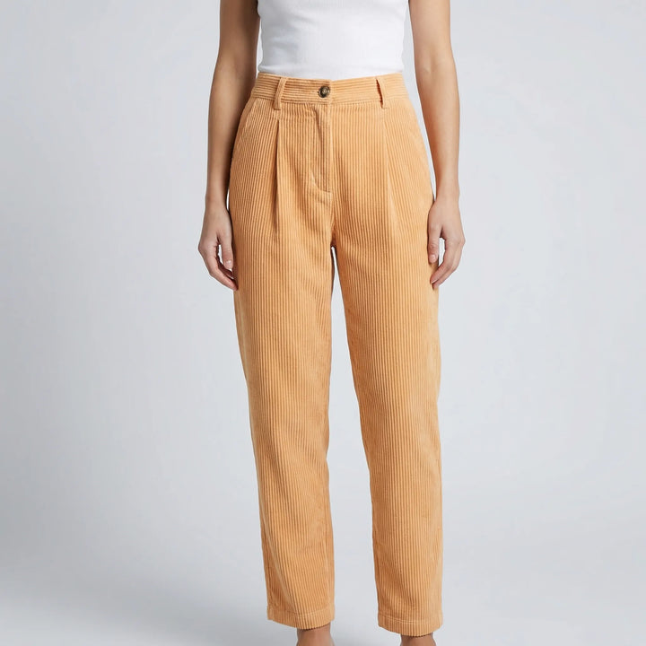 Ridgelle - High-Rise Straight-Leg Corduroy Pants