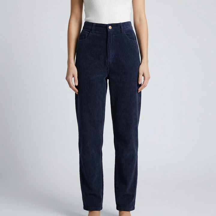 Ridgelle - High-Rise Straight-Leg Corduroy Pants