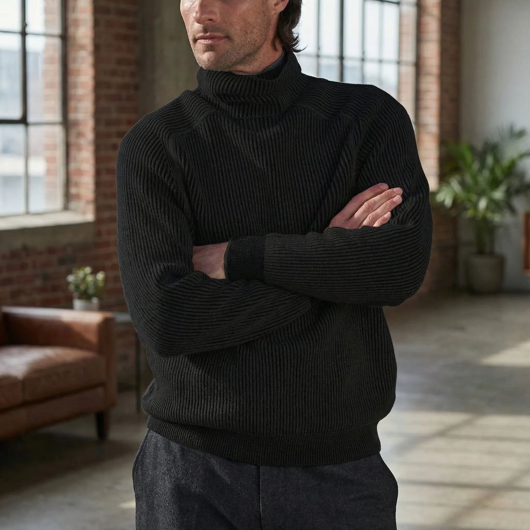 Rollnek - Slim Fit Ribbed Turtleneck Sweater