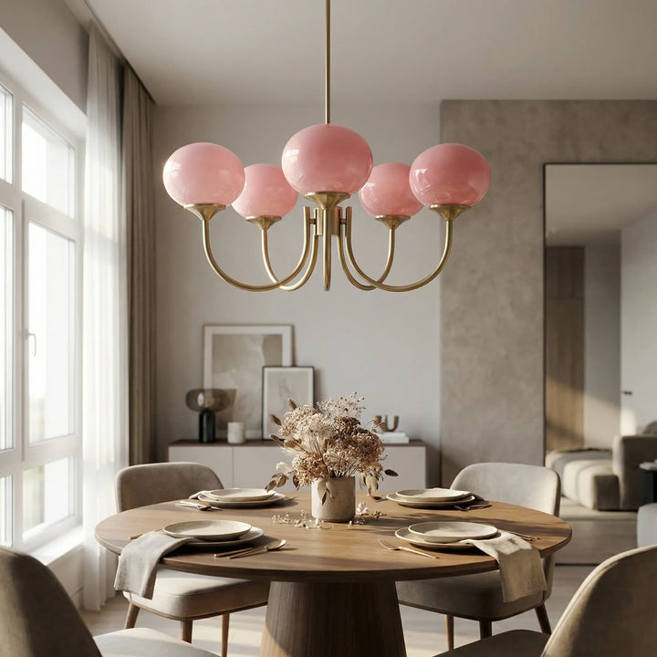 Rosaveil - Multi-Arm Globe Shade Ceiling Chandelier
