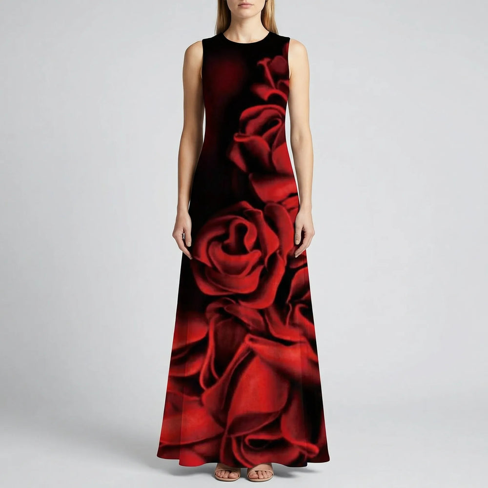 Rosavelle - Sleeveless Maxi Dress With Bold Floral Print
