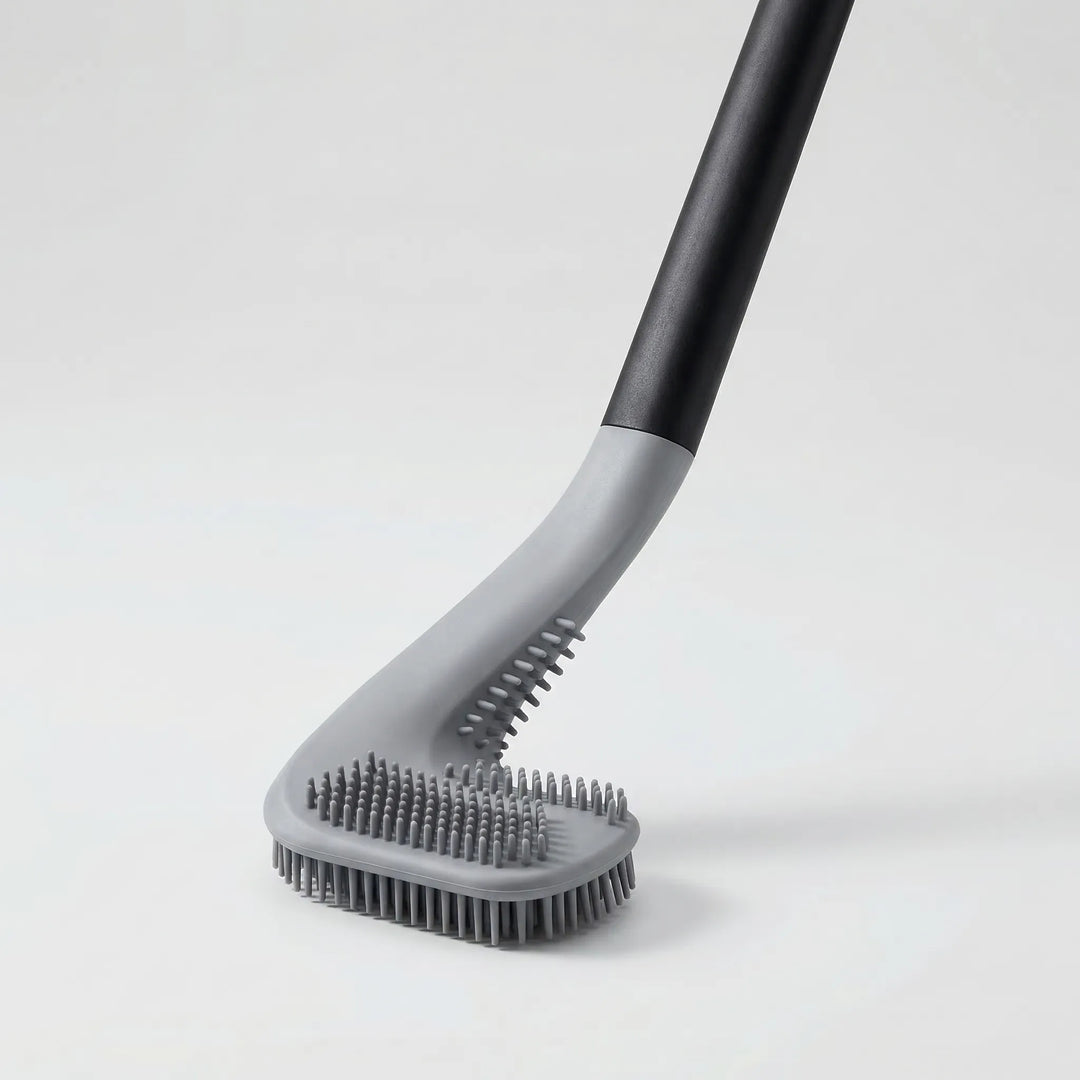 Scrubbex - L-Shaped Toilet Brush With Wall-Mounted Holder