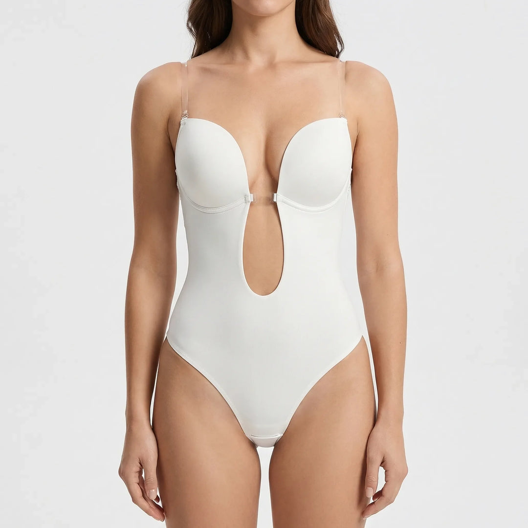 Sculvera - Deep V-Neck Backless Body Shaper