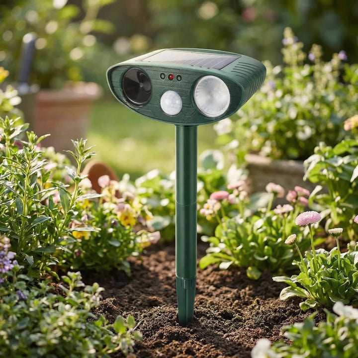 Scurrex - Solar-Powered Ultrasonic Animal Repeller Stake
