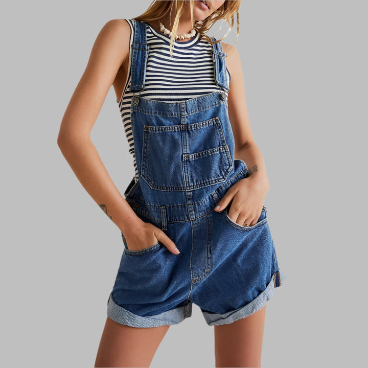 Ärmlös Denim Jumpsuit Casual Chic
