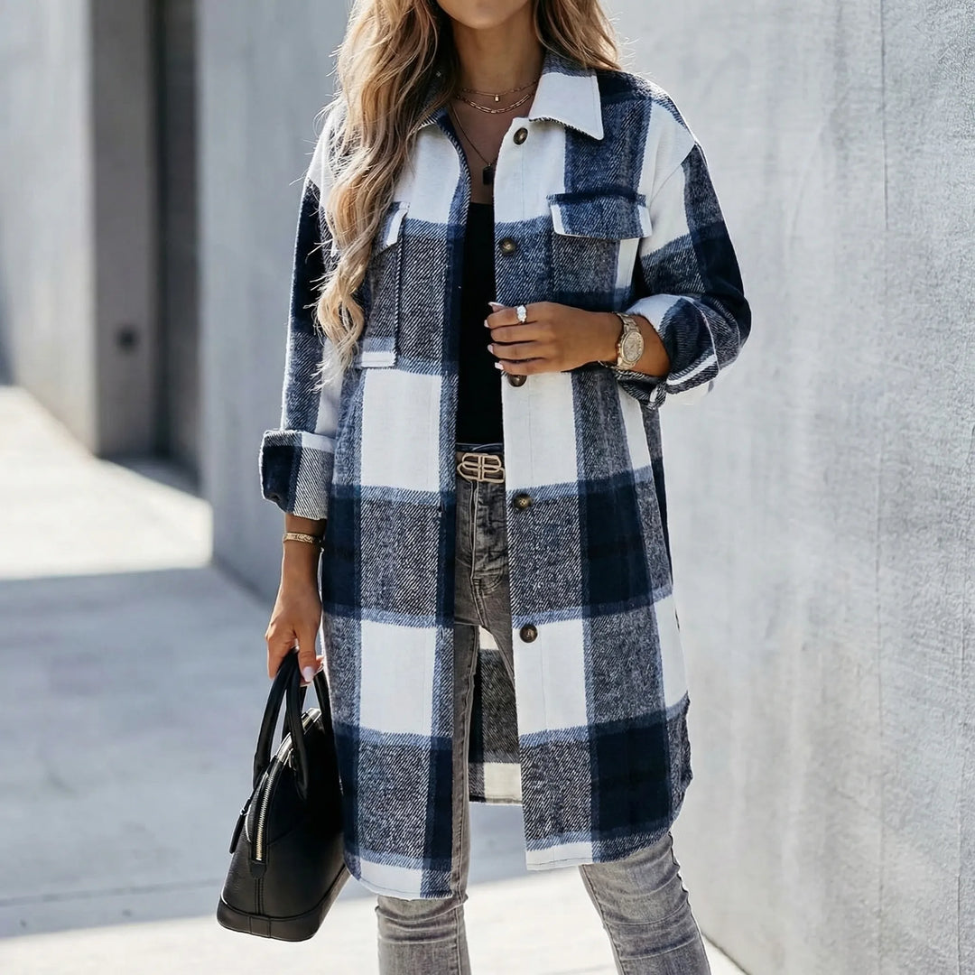 Shackora - Oversized Plaid Button-Down Shacket
