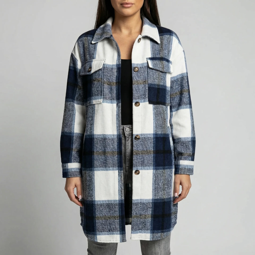 Shackora - Oversized Plaid Button-Down Shacket
