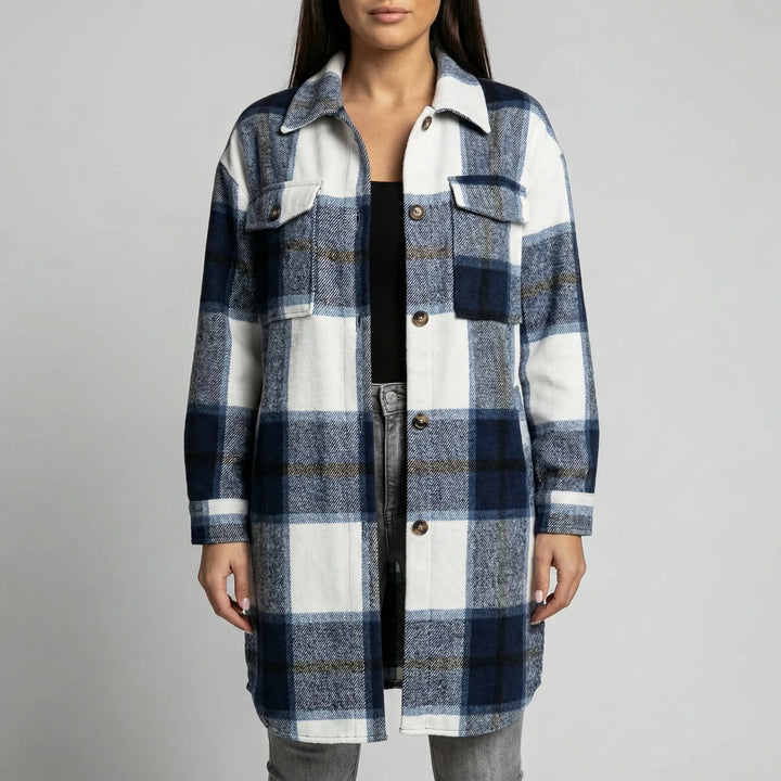Shackora - Oversized Plaid Button-Down Shacket
