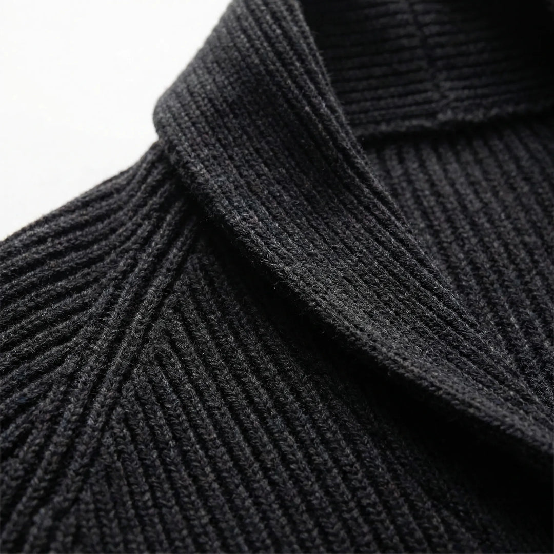 Shawlvex - Shawl Collar Button-Front Cardigan