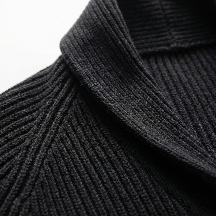 Shawlvex - Shawl Collar Button-Front Cardigan