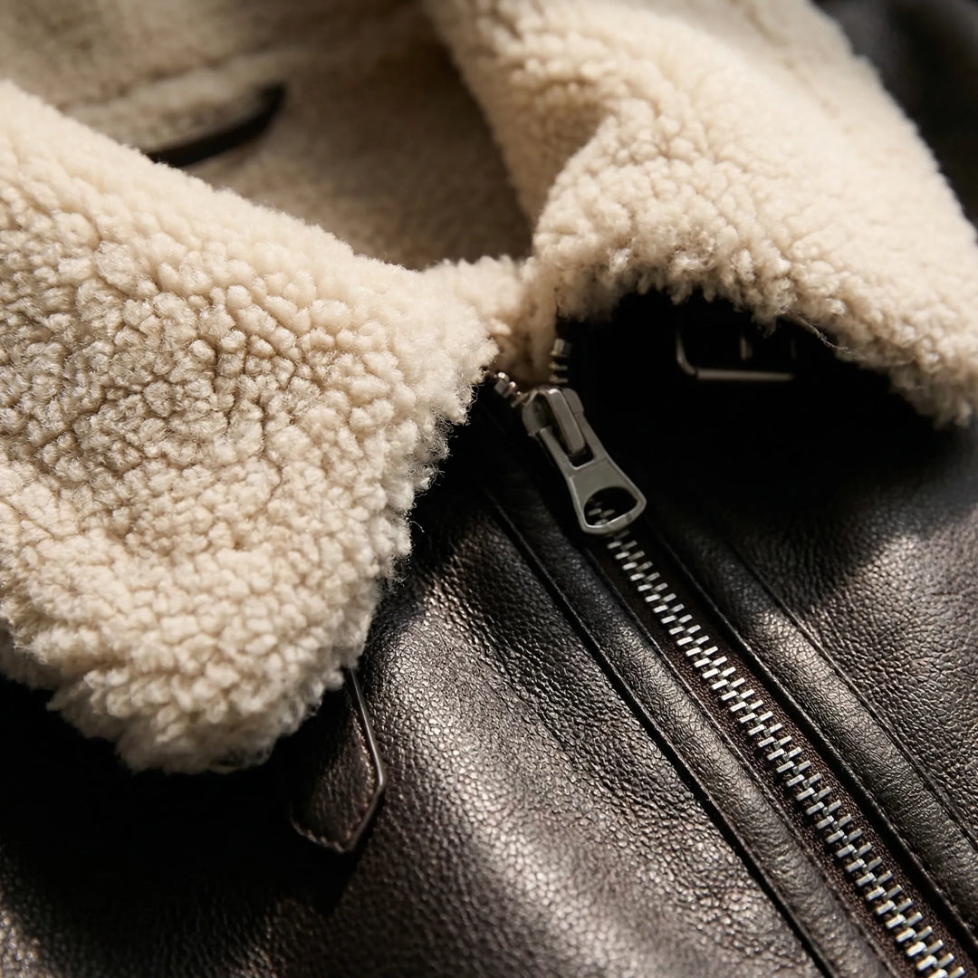 Shearlyn - Belted Shearling-Lined Zip Jacket