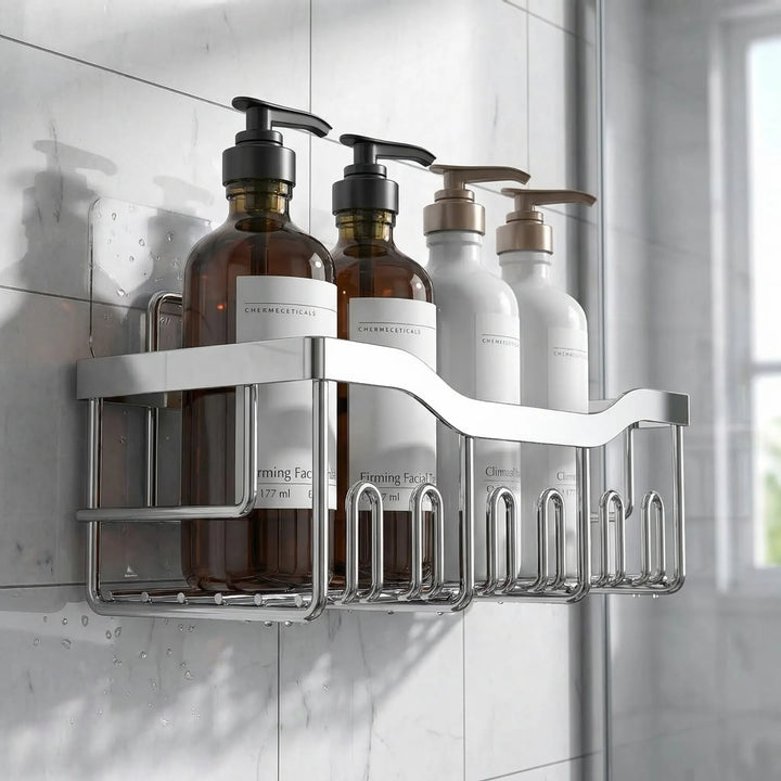 Shelvrix - Adhesive Wall-Mounted Shower Caddy Set