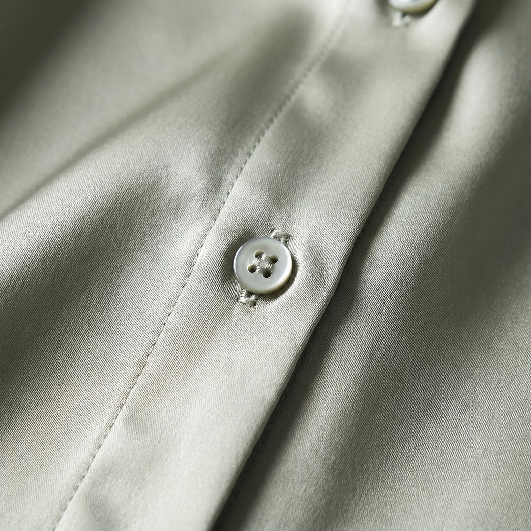 Silquen - Loose Button-Up Long Sleeve Blouse