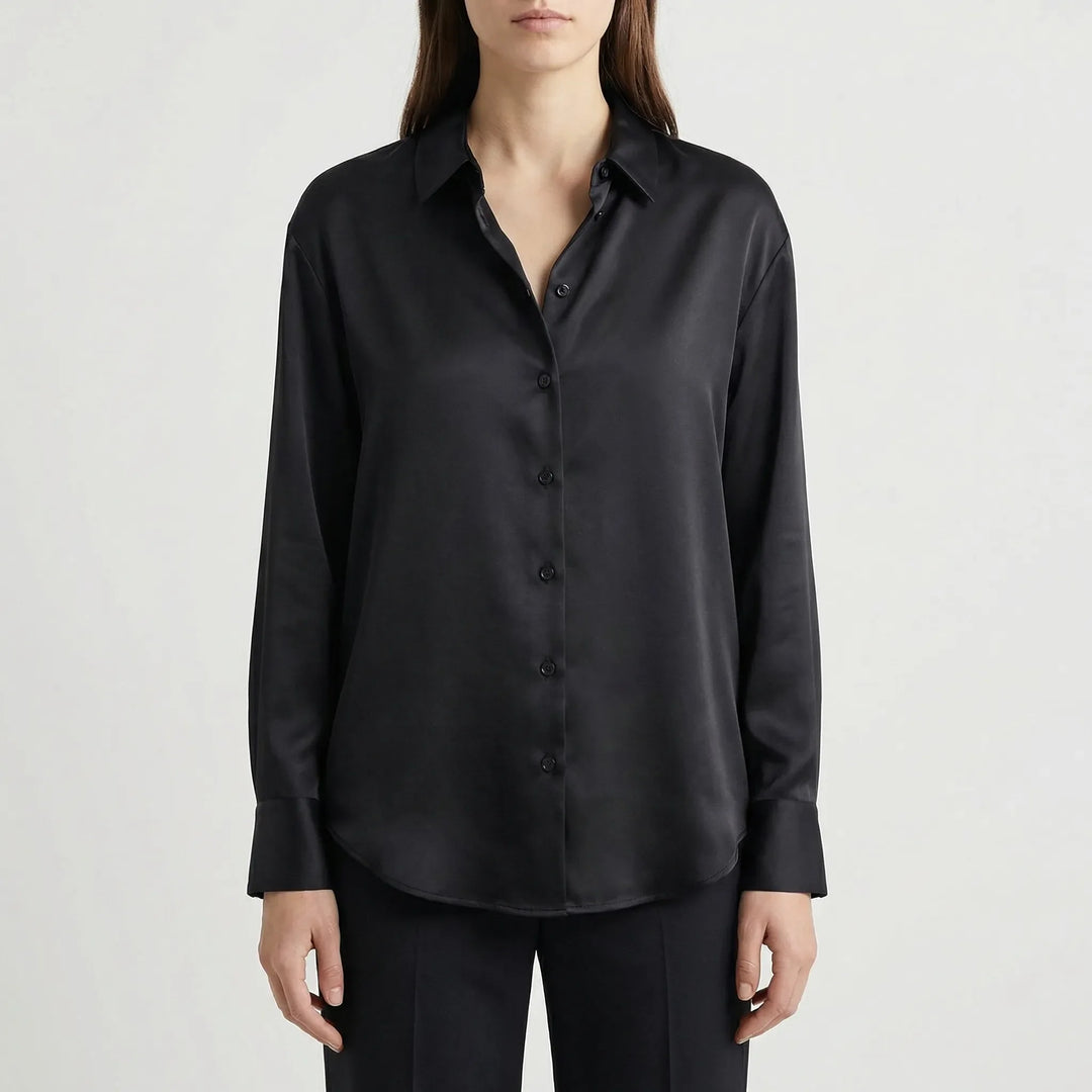 Silquen - Loose Button-Up Long Sleeve Blouse