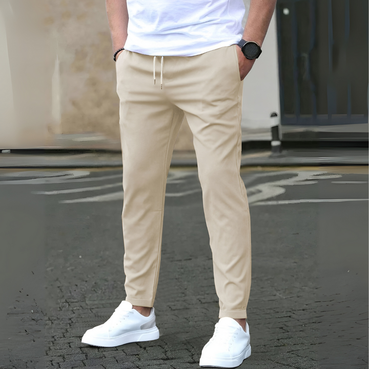 Slim Fit Dragband Byxor för Män