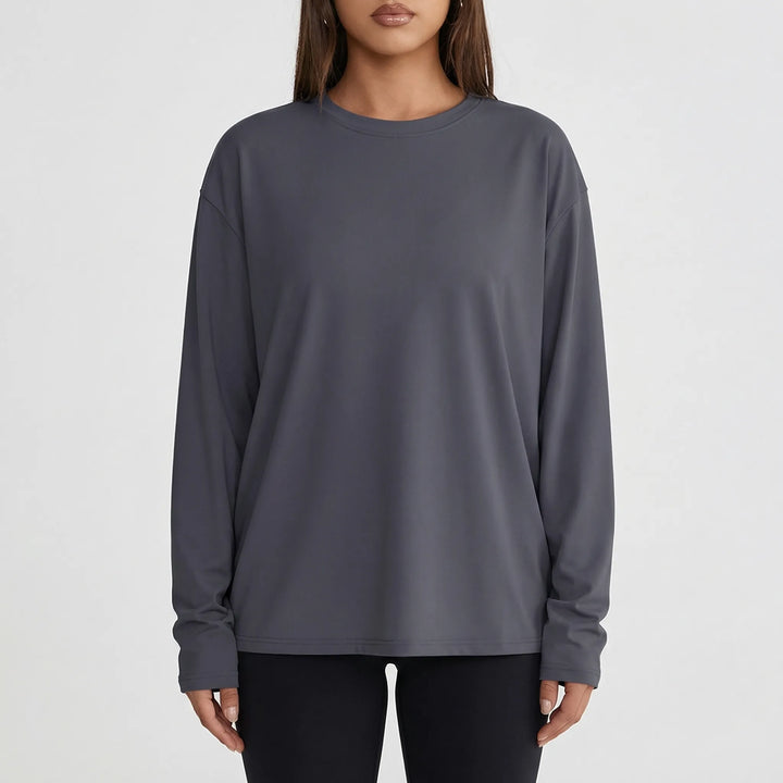 Slouvera - Oversized Crewneck Long Sleeve Top