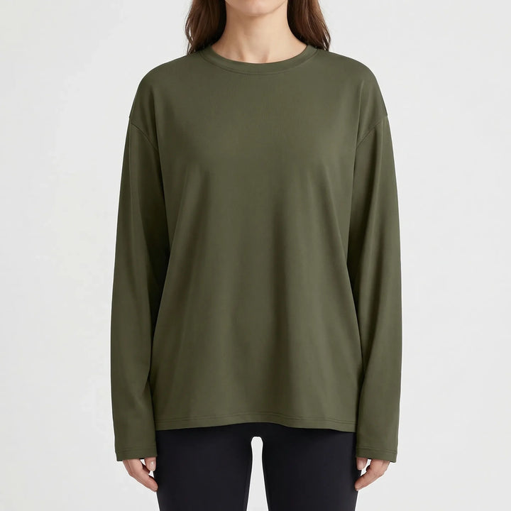 Slouvera - Oversized Crewneck Long Sleeve Top