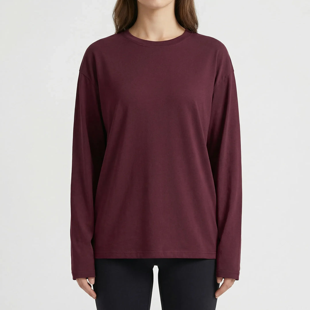 Slouvera - Oversized Crewneck Long Sleeve Top
