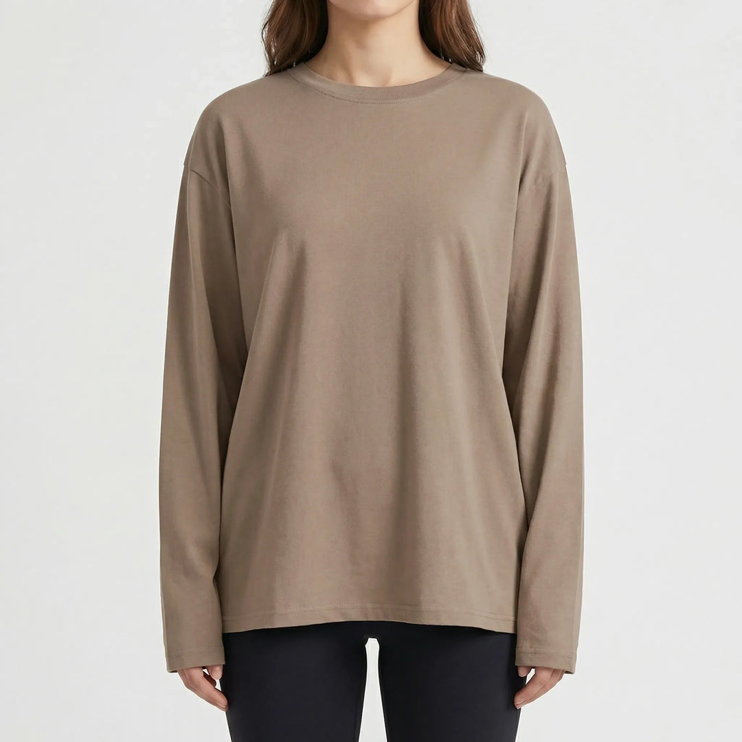 Slouvera - Oversized Crewneck Long Sleeve Top