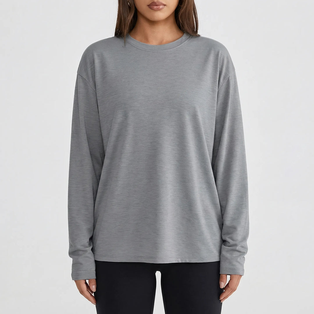 Slouvera - Oversized Crewneck Long Sleeve Top