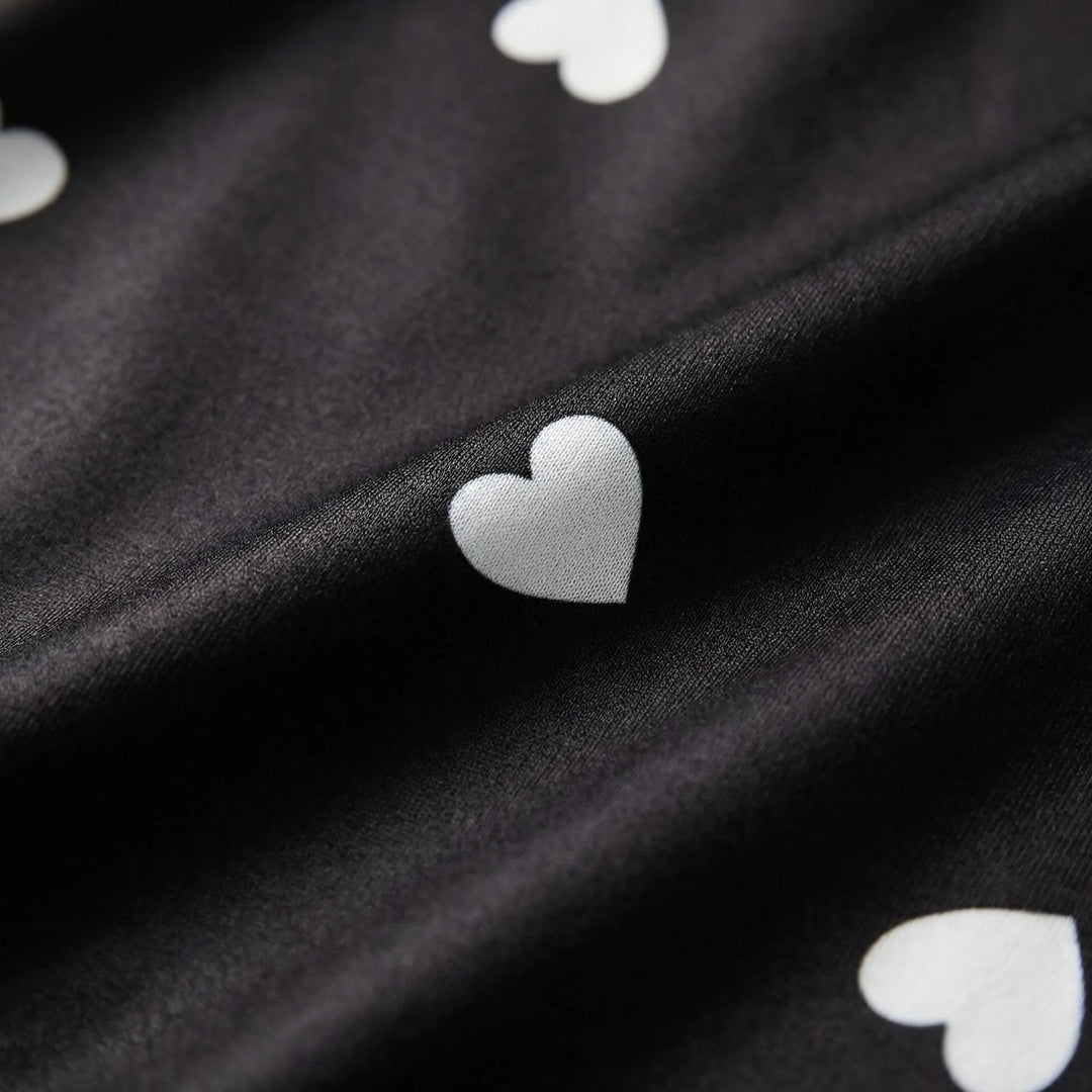 Slumbella - Heart-Print Slip Nightgown Short Length
