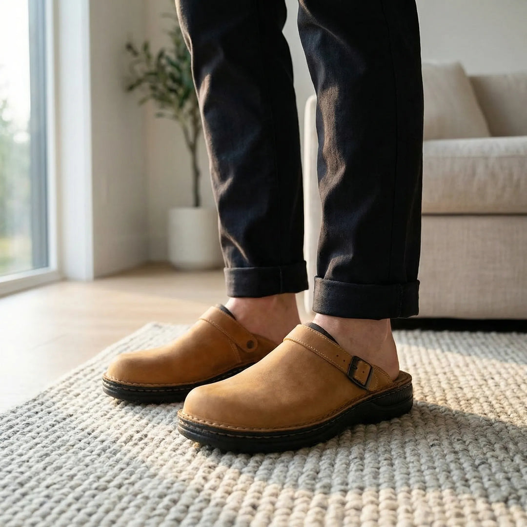 Sluxen - Slip-On Clog Slipper With Buckle Strap
