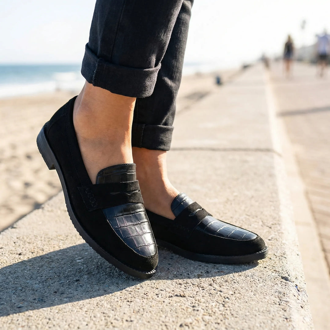 Slyvara - Slip-On Loafer With Croc-Embossed Detail