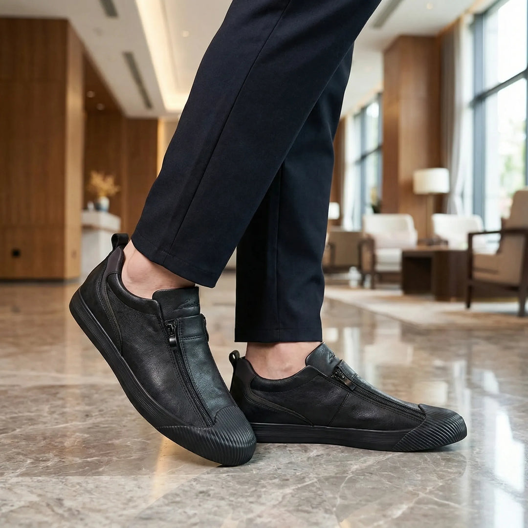 Slyvoro - Low-Profile Zip-Entry Casual Sneaker