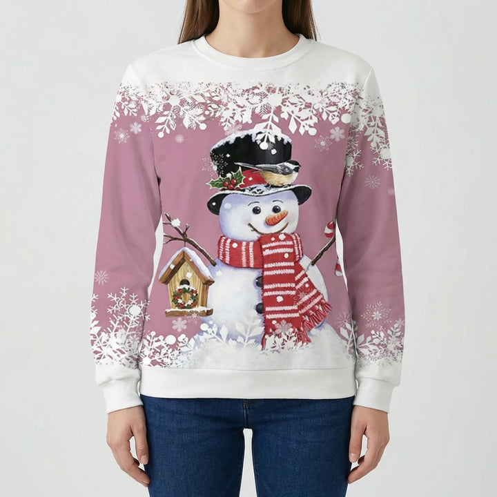 Snowvella - Graphic Snowman Crew Neck Sweatshirt