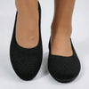 Slip-On Stickad Ballet Flat för Kvinnor
