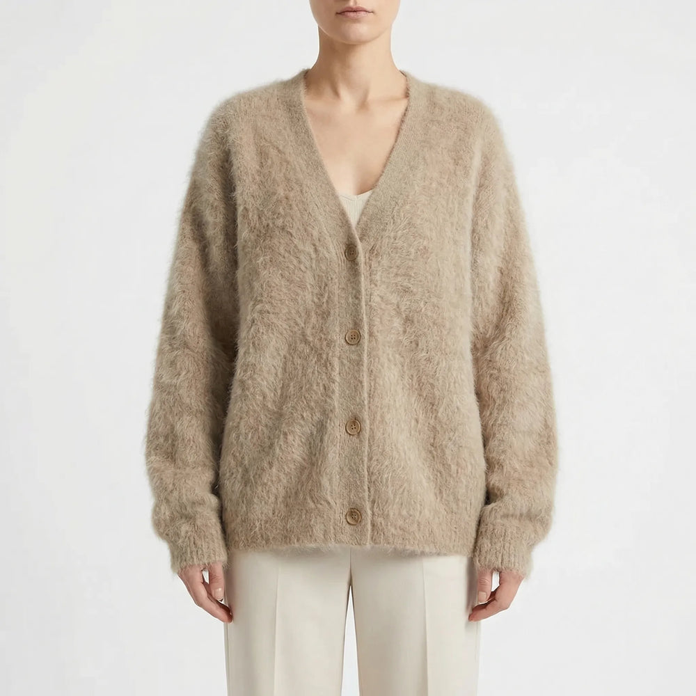 Softrelle - V-Neck Button-Front Women's Cardigan