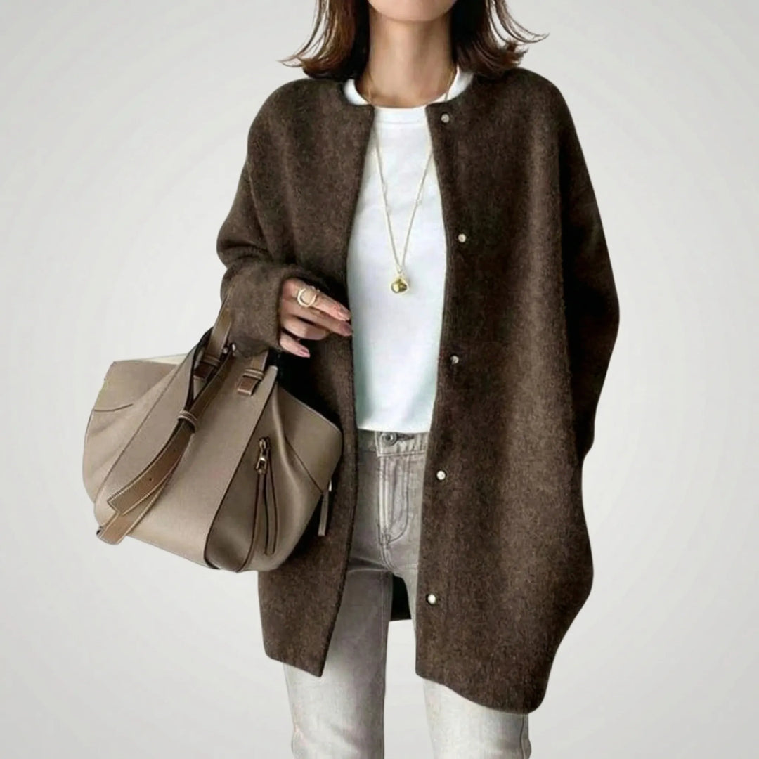 Softwren - Oversized Button-Front Knit Cardigan