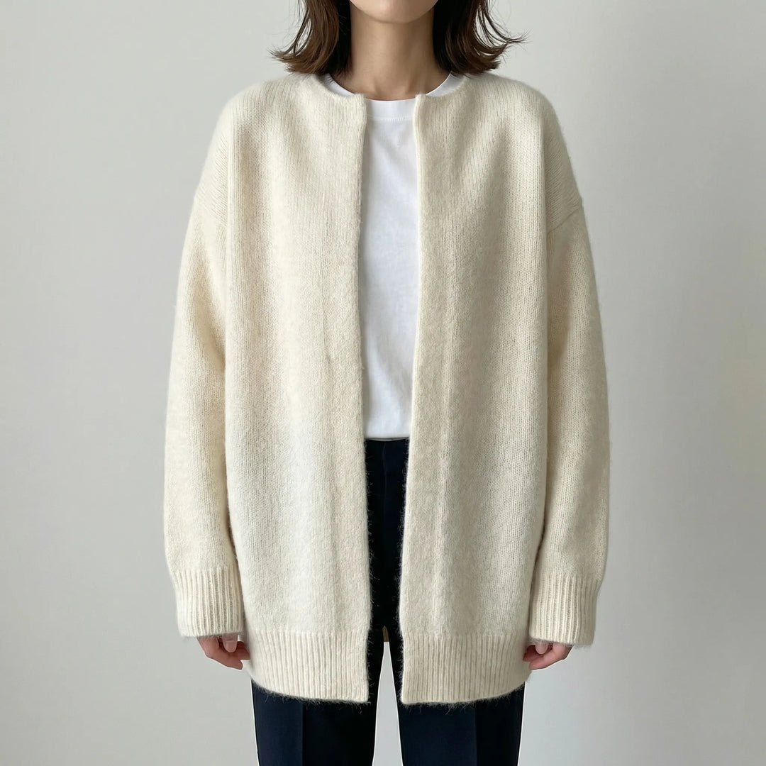 Softwren - Oversized Button-Front Knit Cardigan