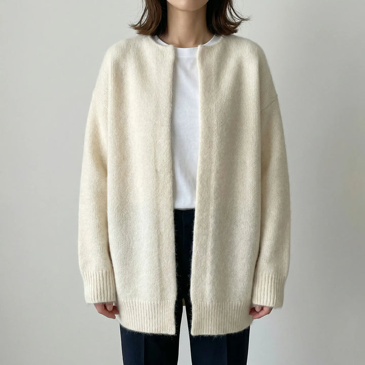 Softwren - Oversized Button-Front Knit Cardigan