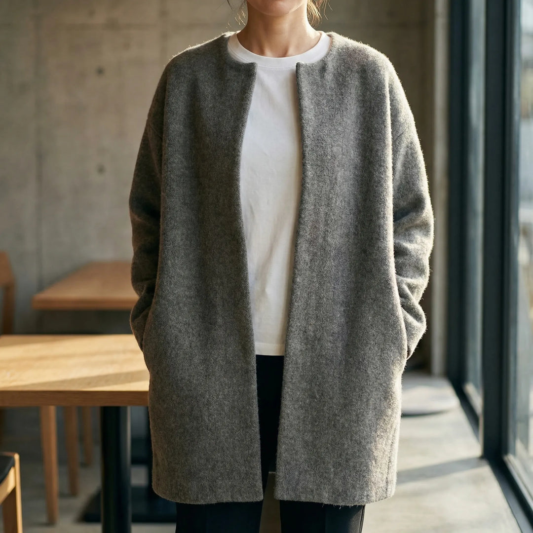 Softwren - Oversized Button-Front Knit Cardigan