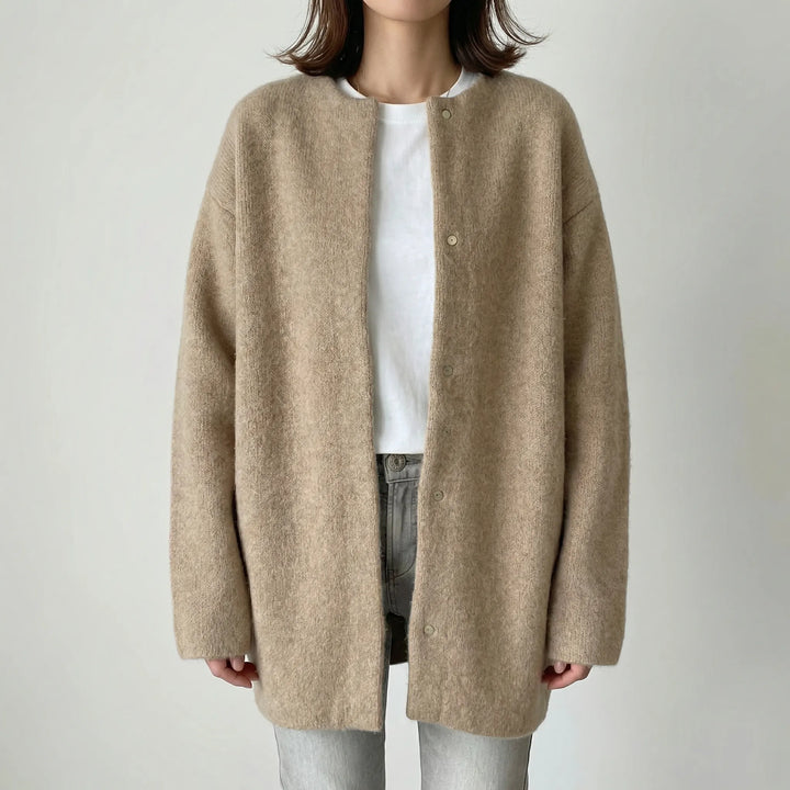 Softwren - Oversized Button-Front Knit Cardigan