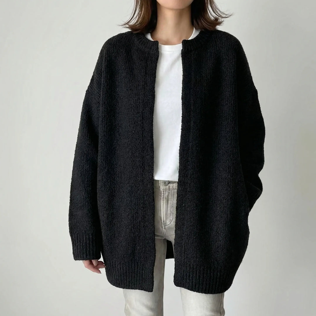 Softwren - Oversized Button-Front Knit Cardigan