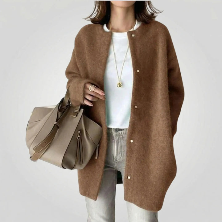Softwren - Oversized Button-Front Knit Cardigan