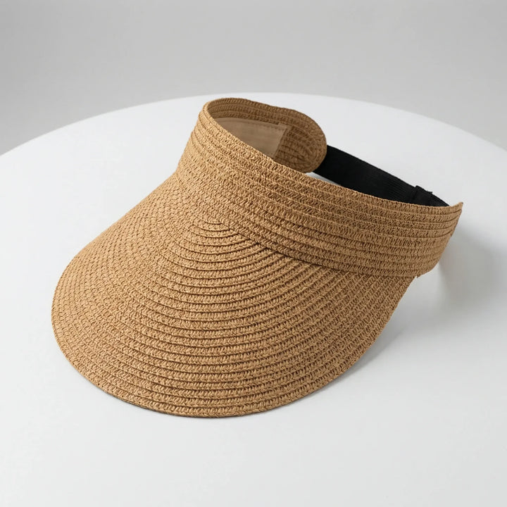 Solanti - Foldable Wide-Brim Woven Sun Visor