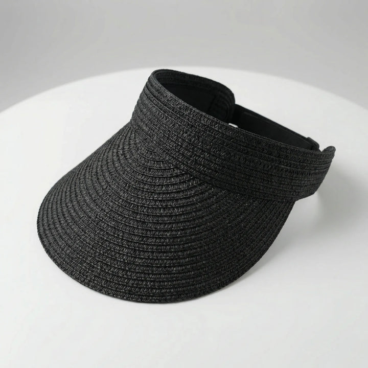 Solanti - Foldable Wide-Brim Woven Sun Visor