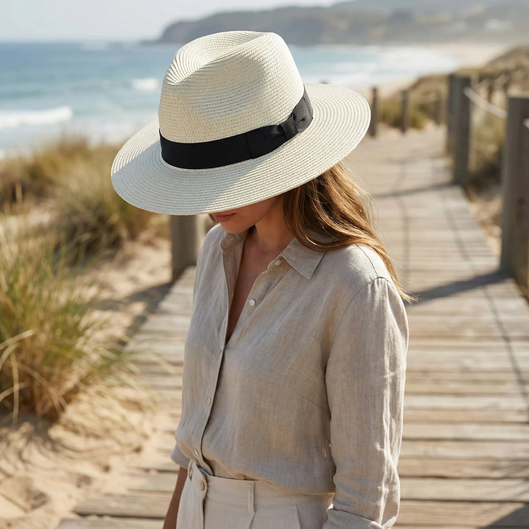 Solatra - Wide-Brim Fedora-Style Sun Hat
